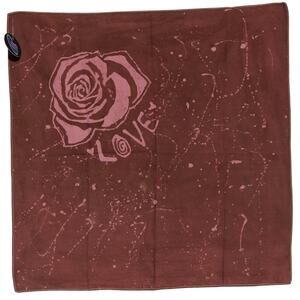 Rose and Love Batik Handkerchief Hippie Head Covering Bandana Girly Hippy